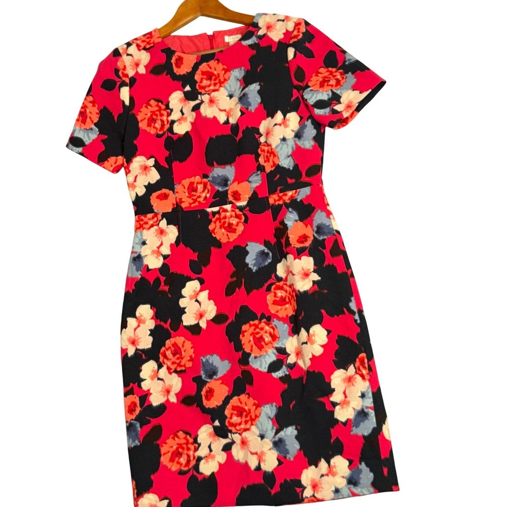 J.Crew Floral Sheath Dress Women's 10 Blurry Peony Abstract Office Wedding Guest